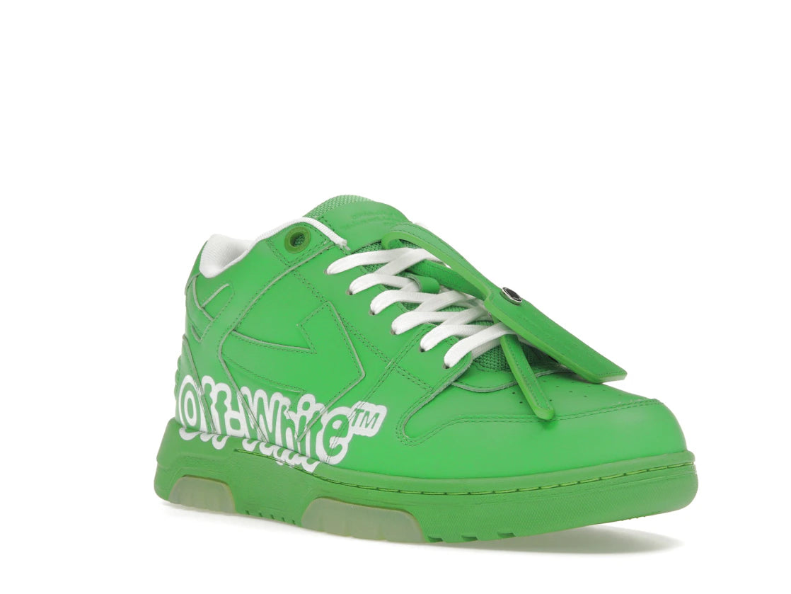 OFF-WHITE Out Of Office OOO Low Tops Green White - vue secondaire A