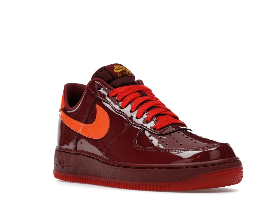 Nike Air Force 1 Low Patent Leather Dark Team Red Safety Orange - vue secondaire A