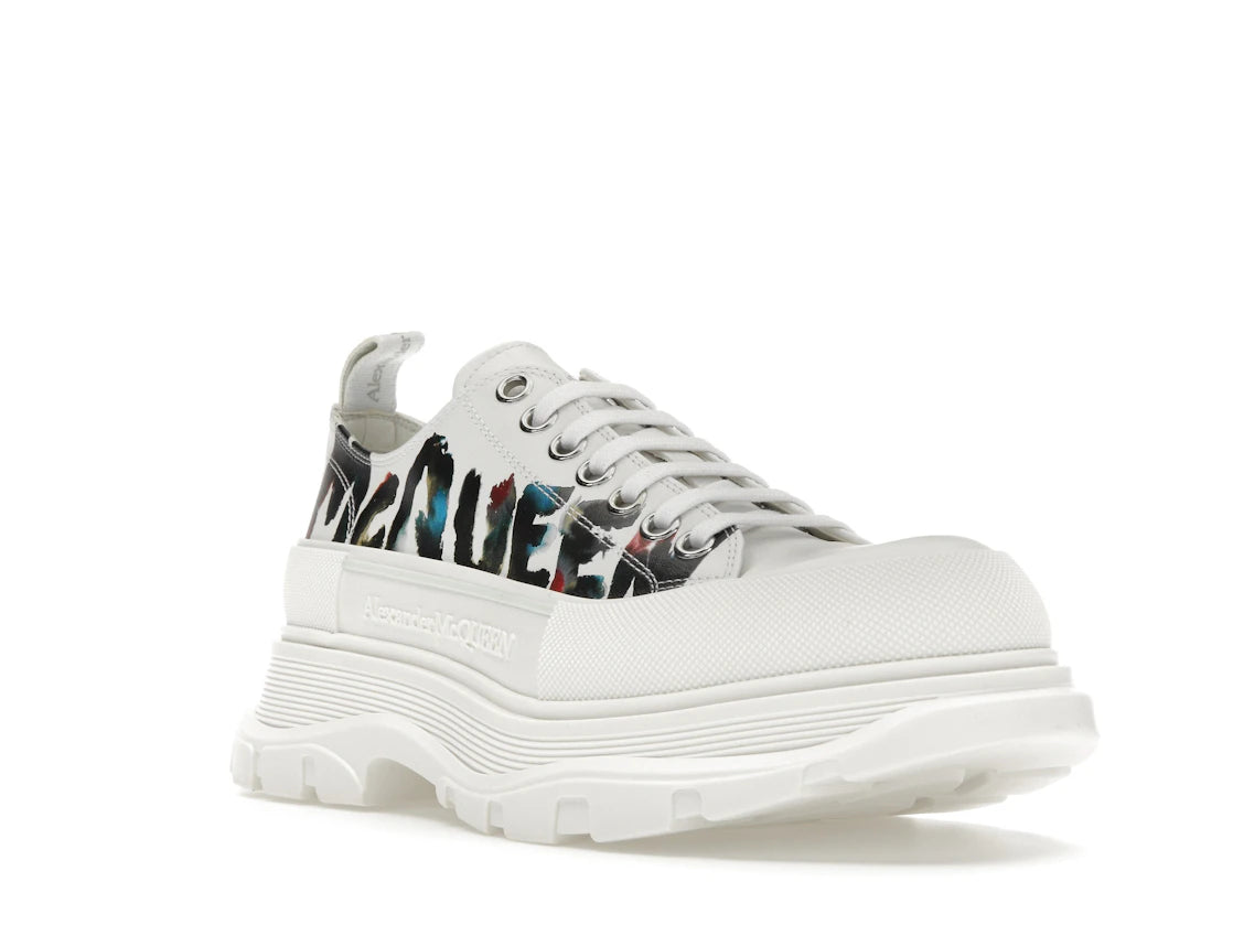 Alexander McQueen Tread Slick Low Lace Up White Grafitti - vue secondaire A