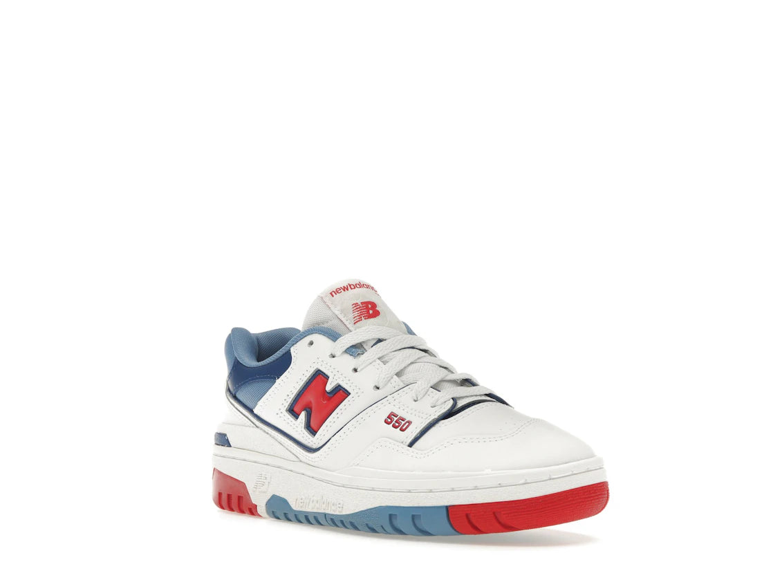 New Balance 550 White True Red Atlantic Blue (GS) - vue secondaire A