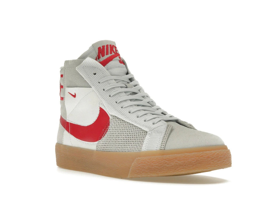 Nike SB Zoom Blazer Mid Premium Deconstructed White University Red Gum - vue secondaire A