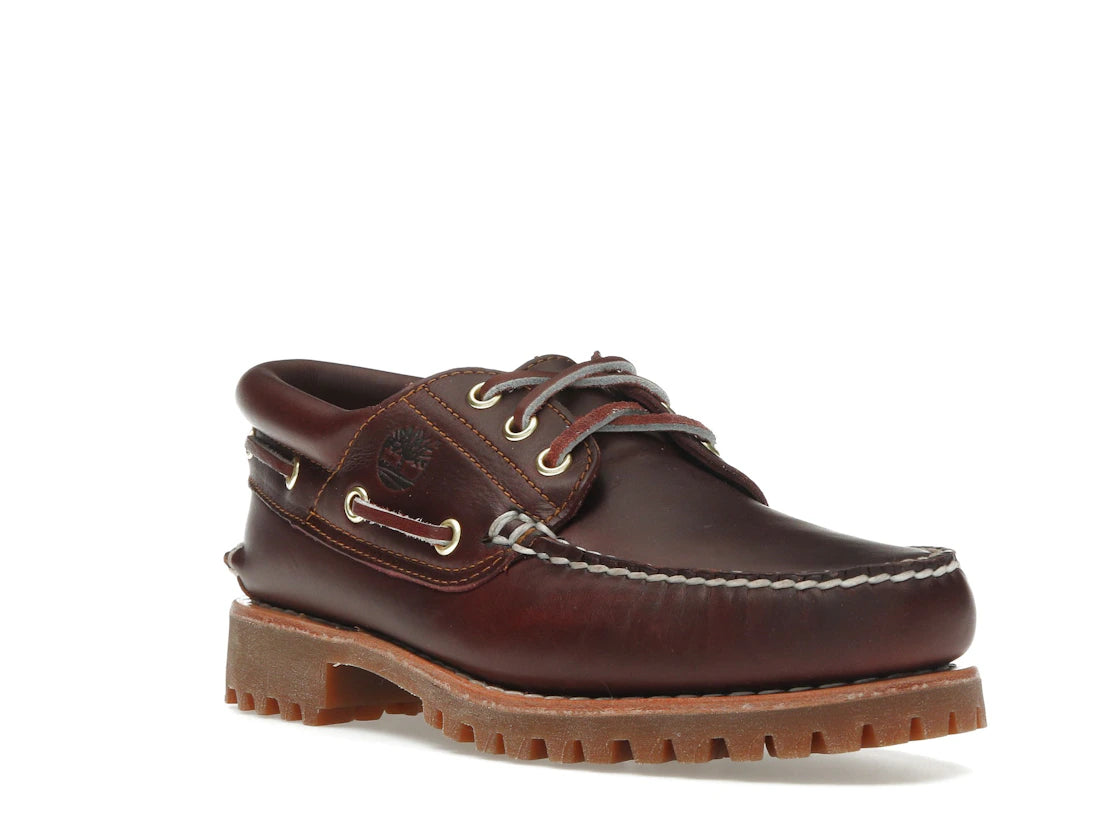 Timberland 3-Eye Lug Handsewn Boat Shoe Burgundy - vue secondaire A