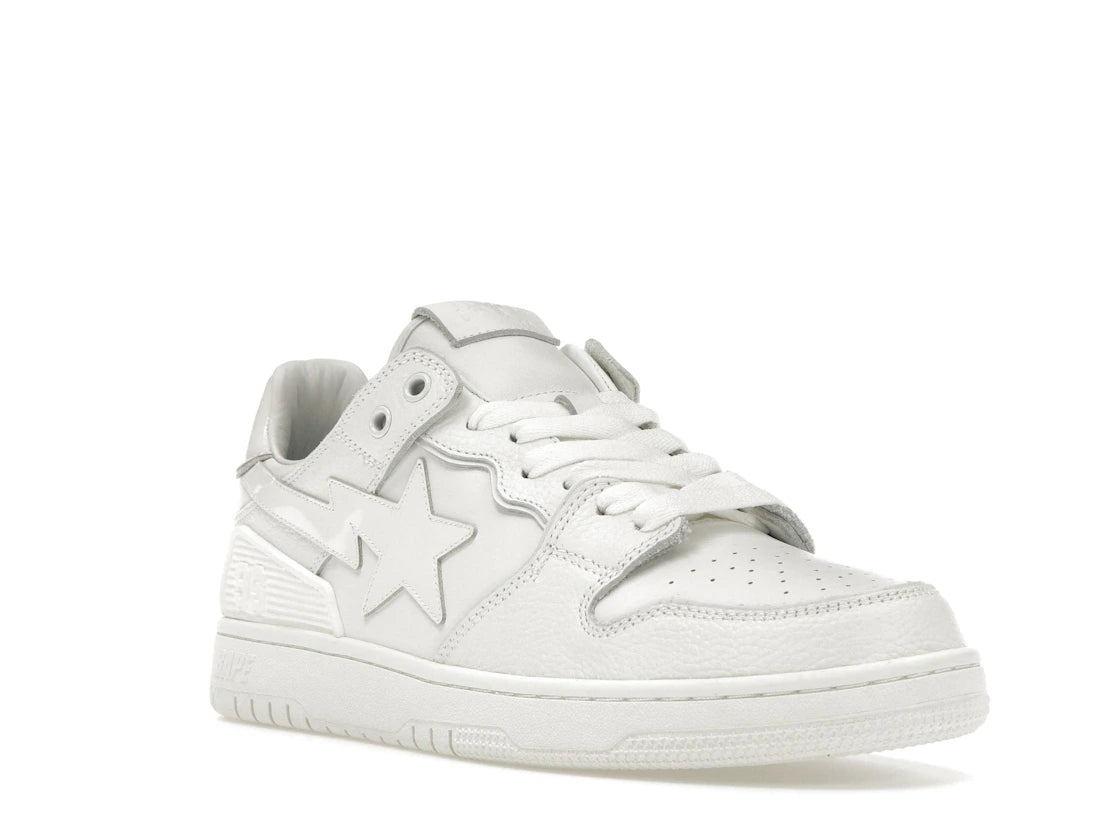 A Bathing Ape Bape SK8 Sta Triple White Patent Leather Sta Logo - vue secondaire A