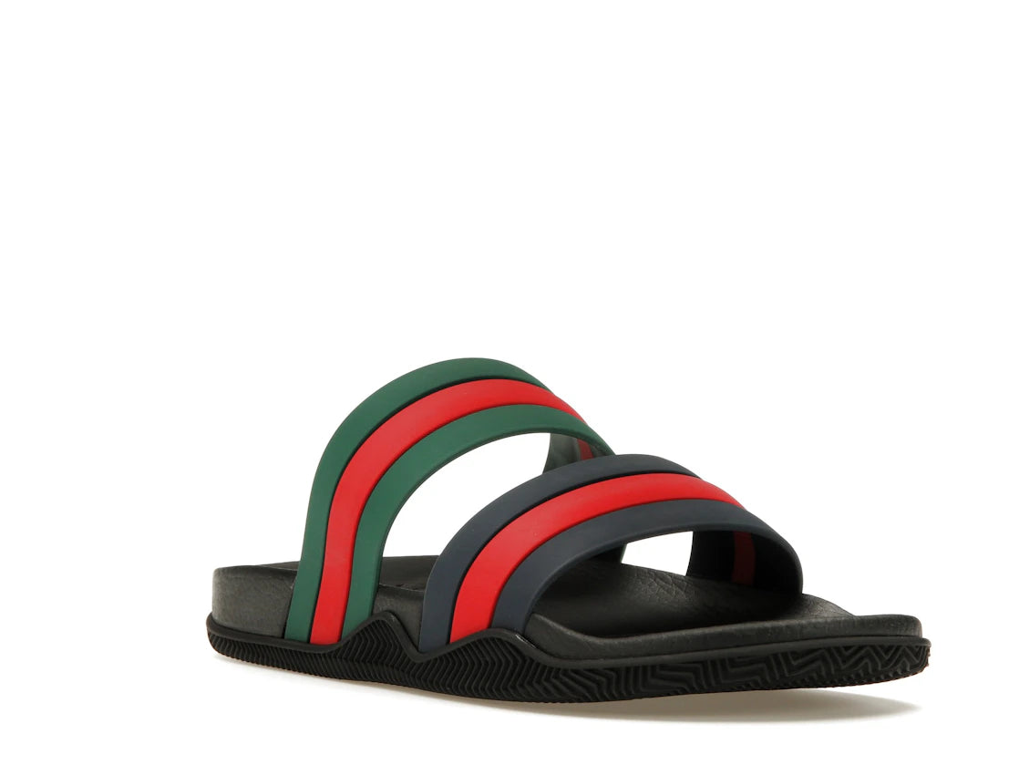 Gucci Agrado Grg Rubber Slide Black Blue Green Red - vue secondaire A