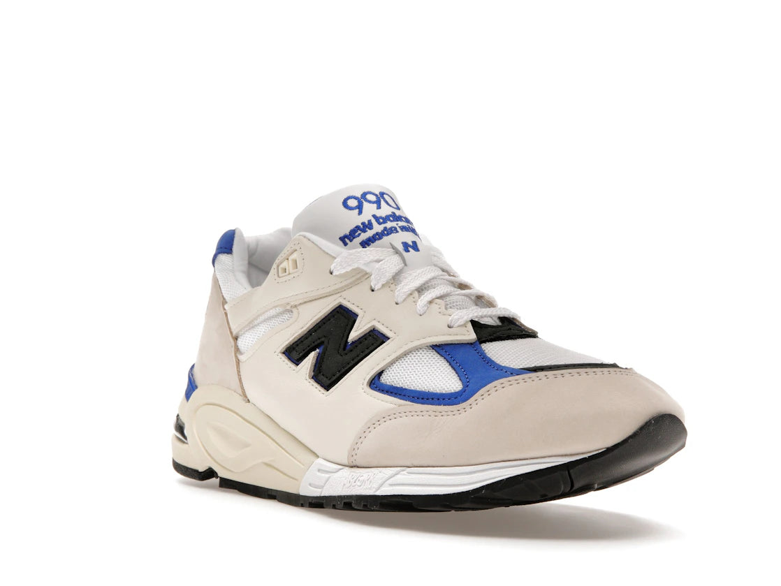 New Balance 990v2 MiUSA White Blue - vue secondaire A