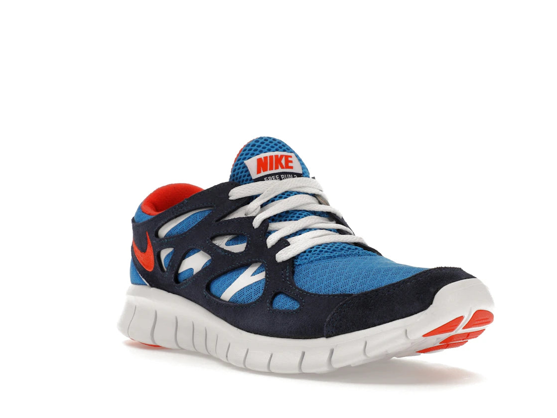 Nike Free Run 2 Light Photo Blue Orange - vue secondaire A