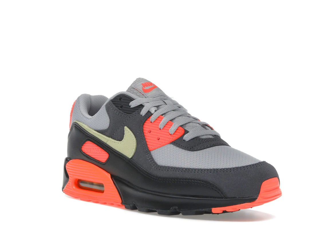 Nike Air Max 90 Light Smoke Grey Hyper Crimson Limelight - vue secondaire A