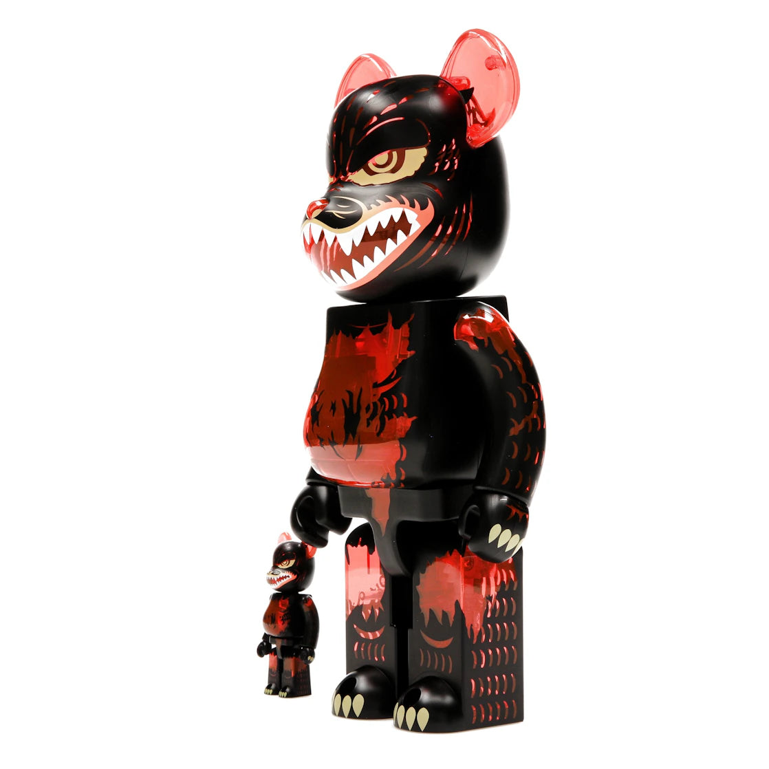 Bearbrick Godzilla VS Destoroyah version Godzilla (Meltdown) 100% & 400% Set Clear Orange Ver. - vue secondaire A