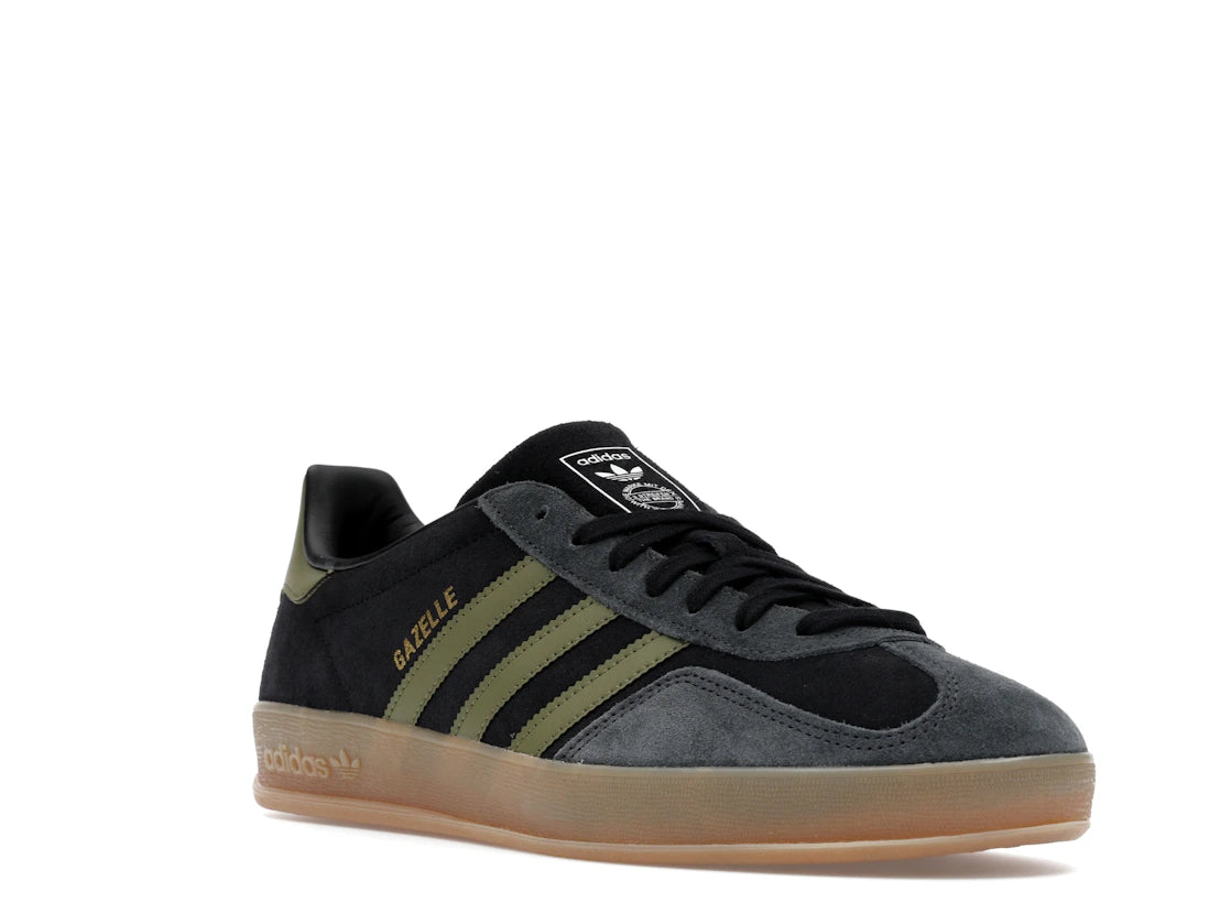 adidas Gazelle Indoor Black Focus Olive Carbon - vue secondaire A