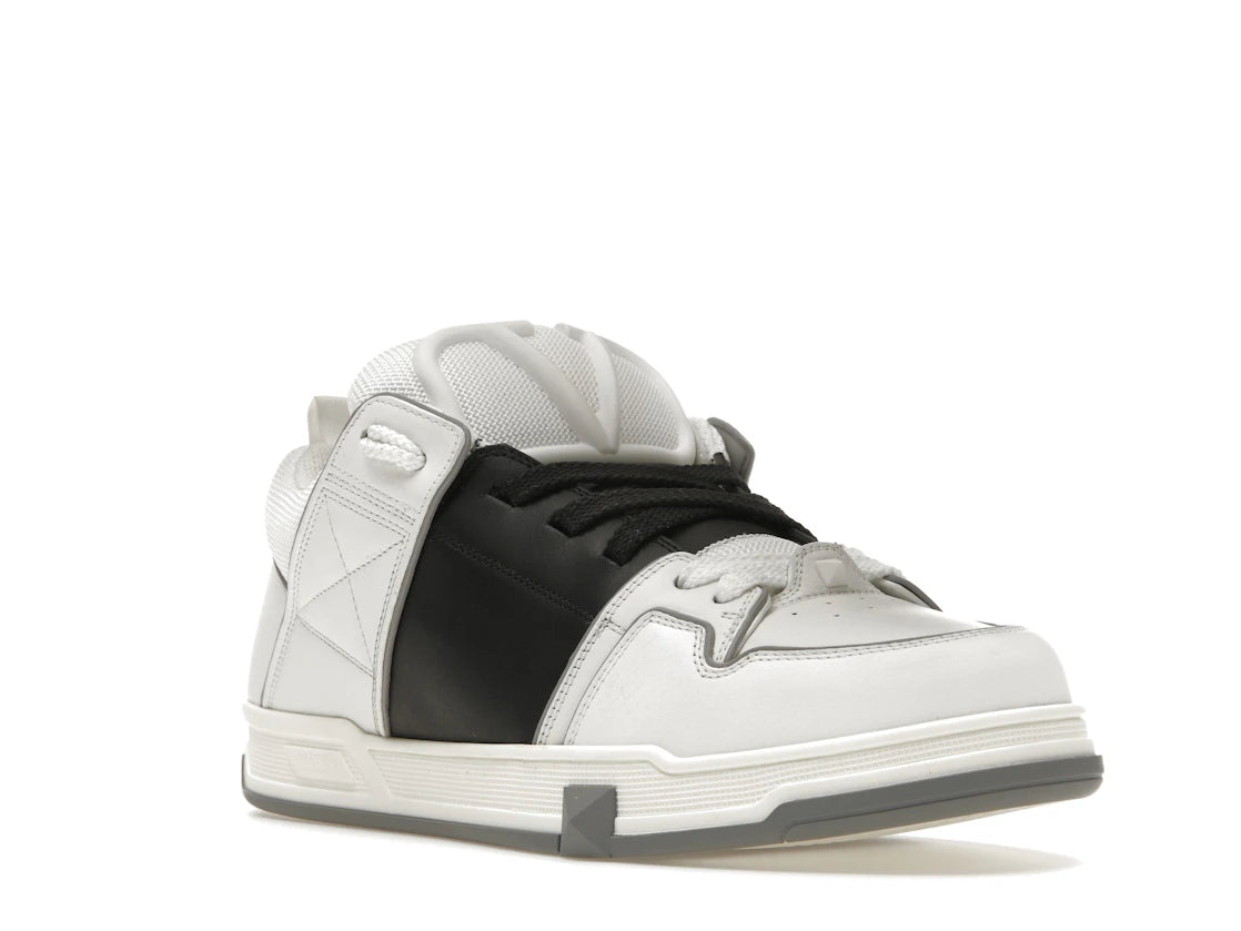 Valentino Garavani Open Skate Calfskin/Fabric White Black Grey - vue secondaire A