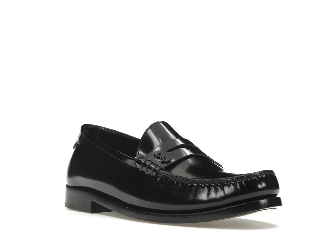 Saint Laurent Le Loafer Penny Slippers Black Leather - vue secondaire A