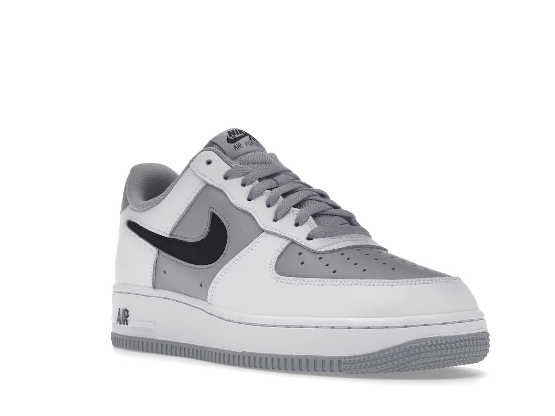 Nike Air Force 1 Low Cut-Out White Grey Black Swoosh - vue secondaire A