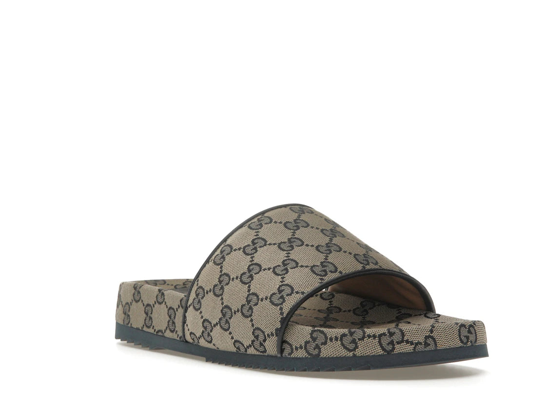 Gucci GG Slide Sandal Beige Blue Monogram - vue secondaire A