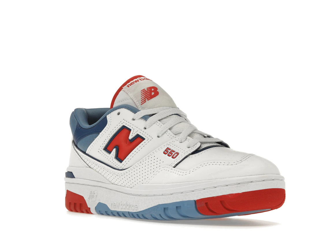 New Balance 550 White True Red Atlantic Blue - vue secondaire A