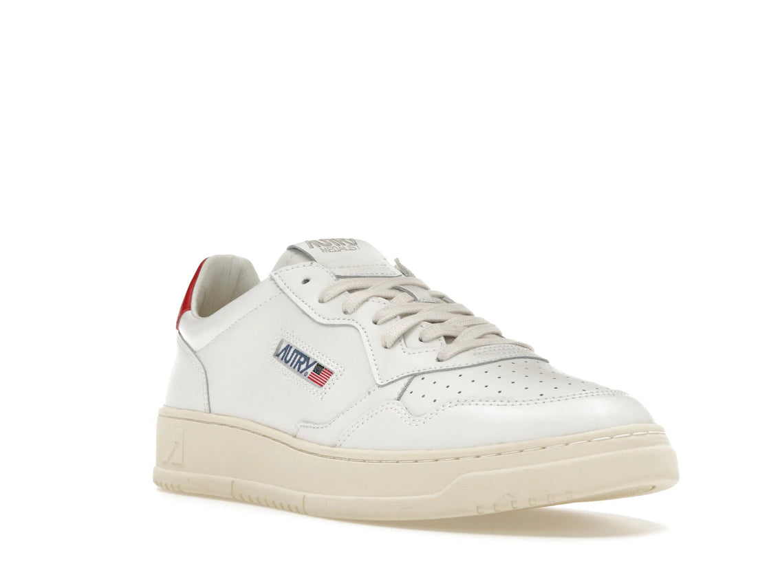 Autry Medalist Leather Low White Red - vue secondaire A