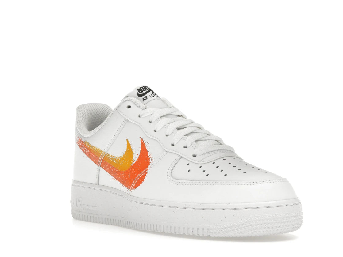 Nike Air Force 1 Low '07 Spray Paint Swoosh White Safety Orange - vue secondaire A