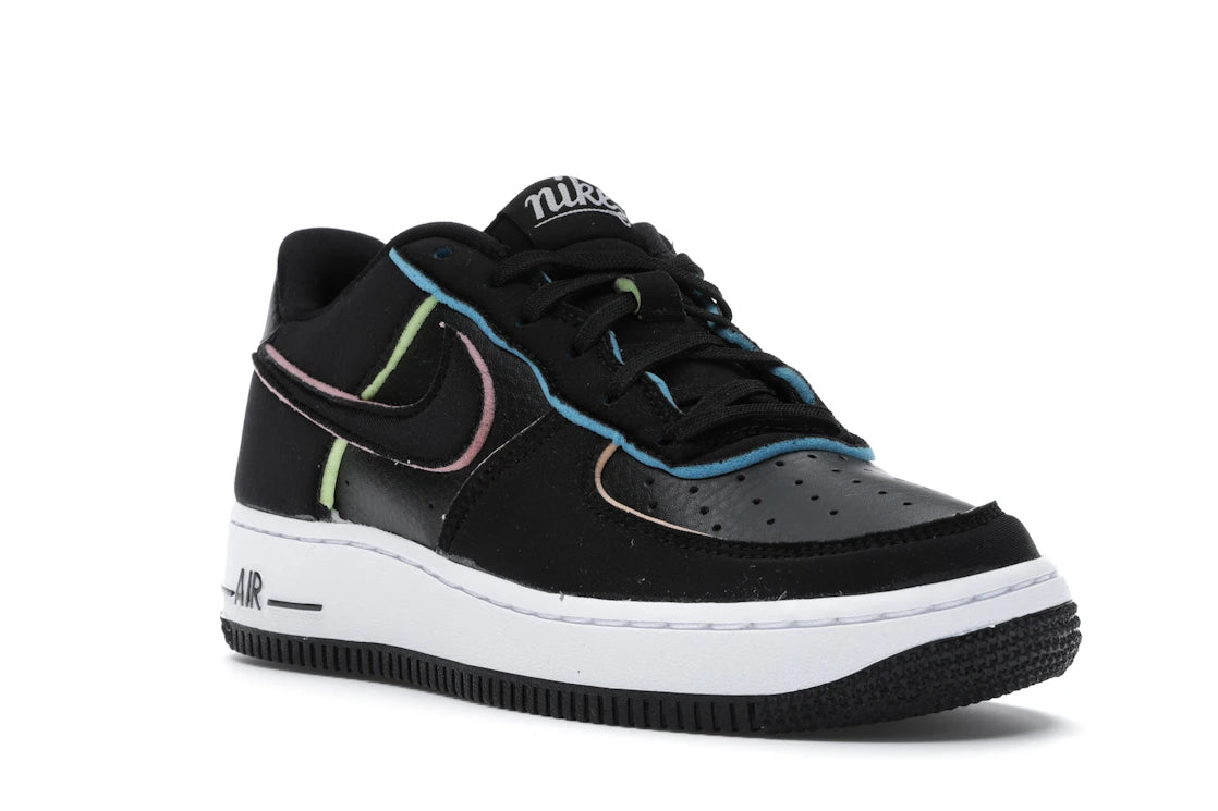 Nike Air Force 1 Low Black Pink Barely Volt (GS) - vue secondaire A