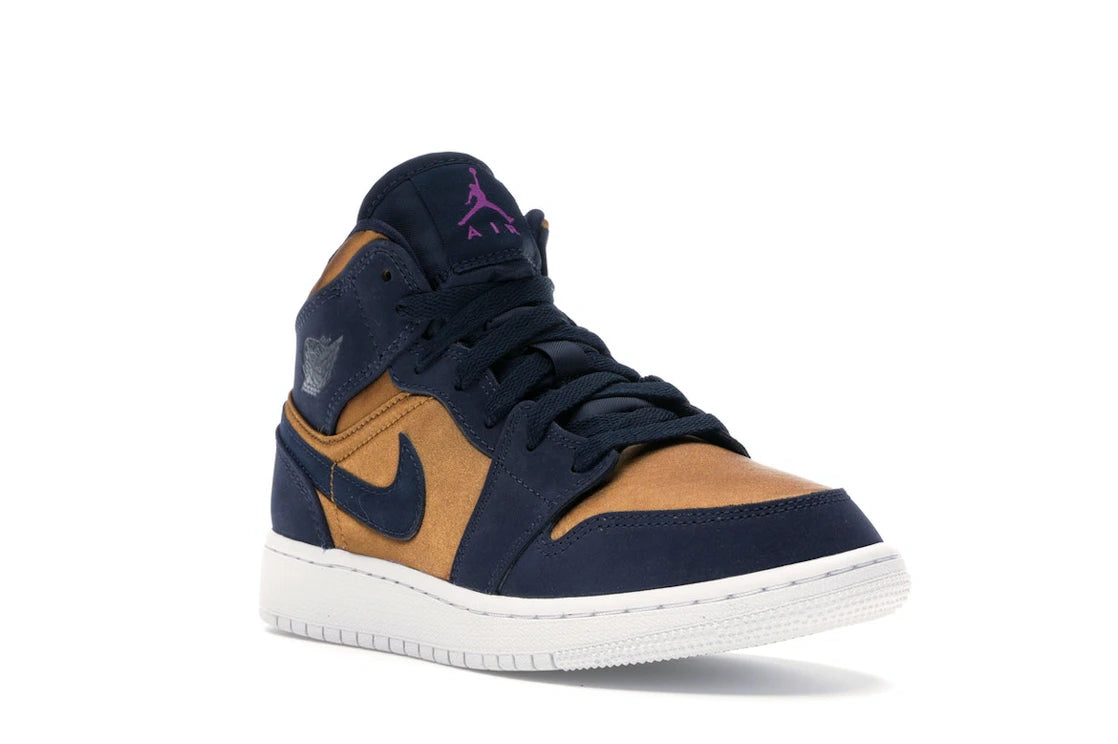 Jordan 1 Mid Obsidian Desert Ochre (GS) - vue secondaire A