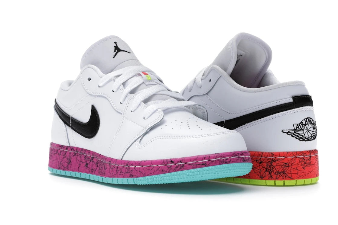 Jordan 1 Low Multi-Color Midsoles White (GS) - vue secondaire A