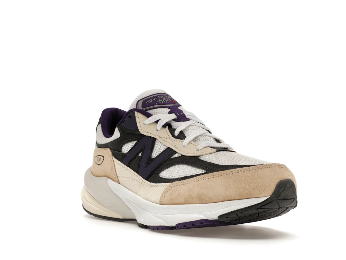 New Balance 990v6 MiUSA Teddy Santis White Black Plum - vue secondaire A
