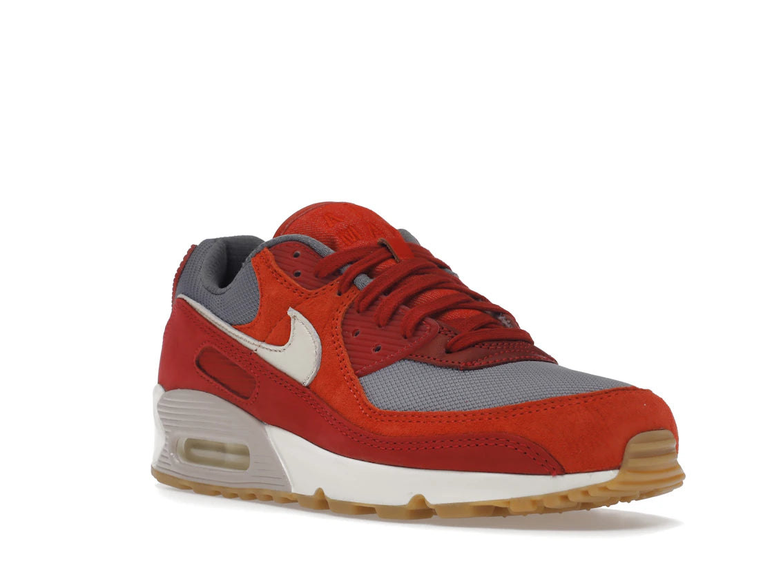 Nike Air Max 90 Premium Gym Red Smoke Grey Gum - vue secondaire A