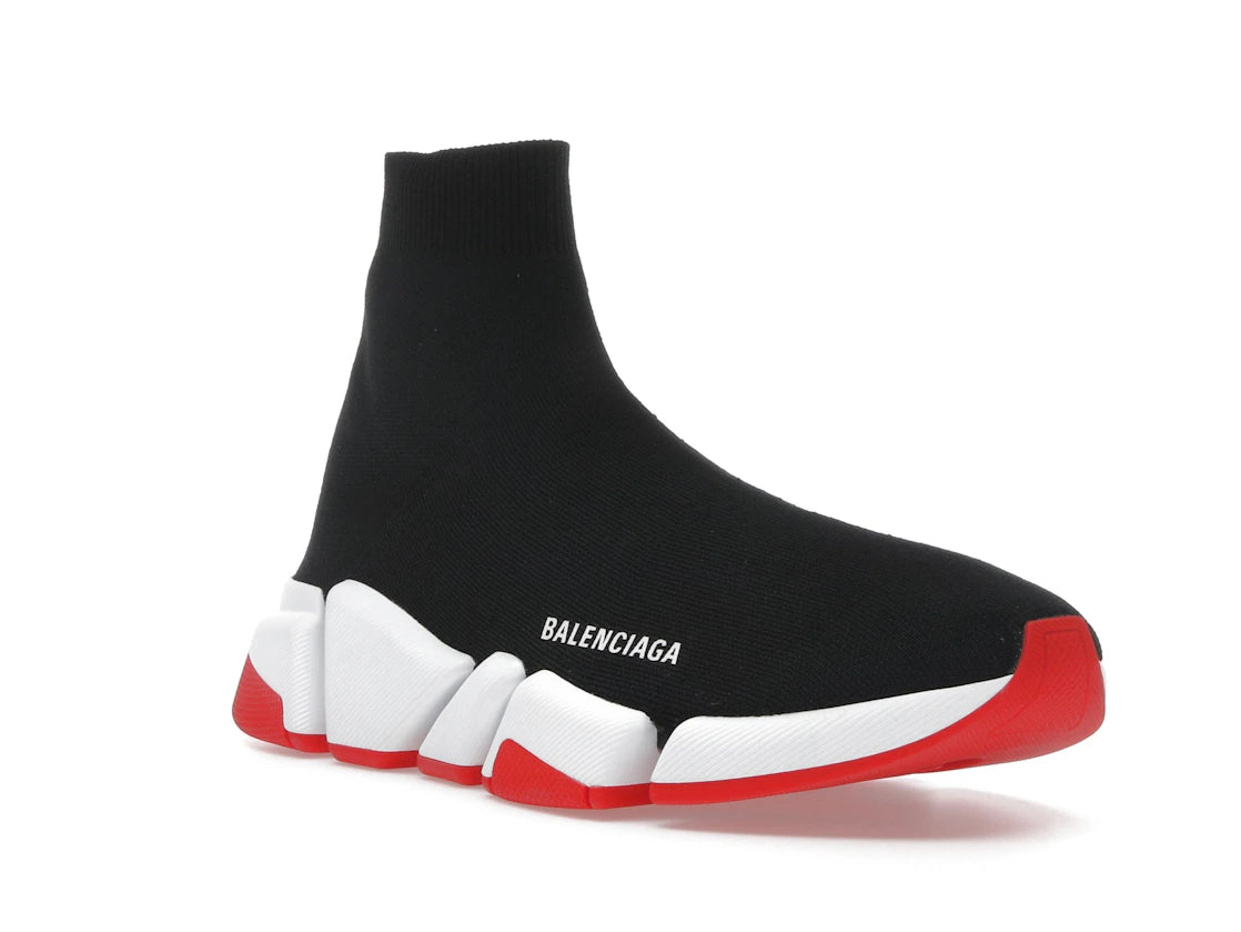 Balenciaga Speed 2.0 Recycled Knit Black White Red Sole - vue secondaire A