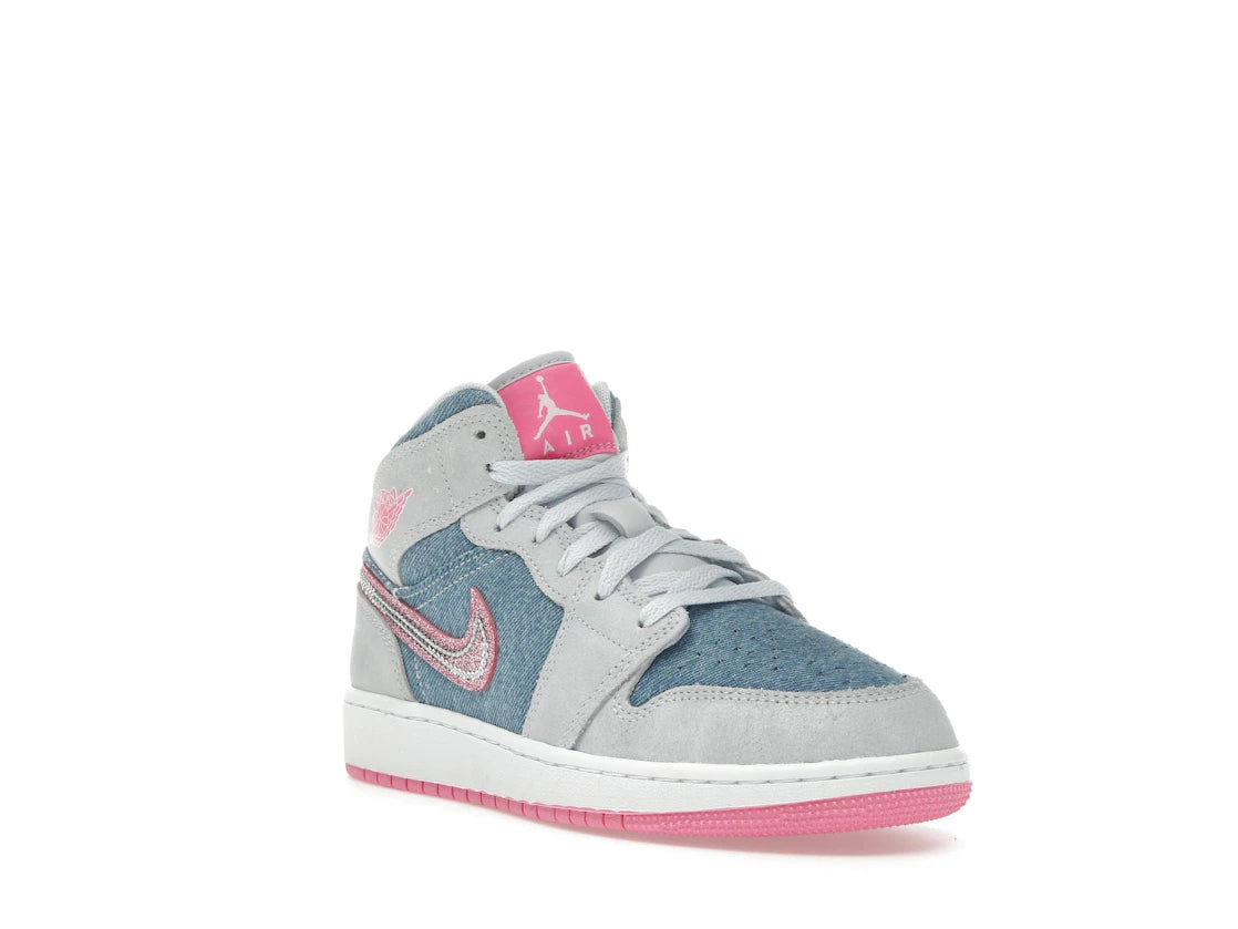Jordan 1 Mid Denim Sequin (GS) - vue secondaire A