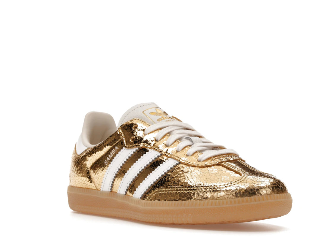 adidas Samba OG Gold Metallic Cracked Leather (Women's) - vue secondaire A