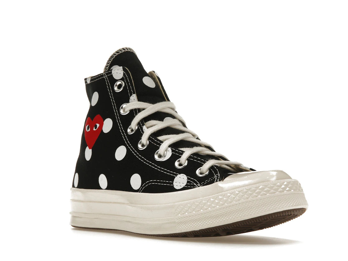 Converse Chuck Taylor All Star 70 Hi Comme des Garcons PLAY  Polka Dot Black - vue secondaire A