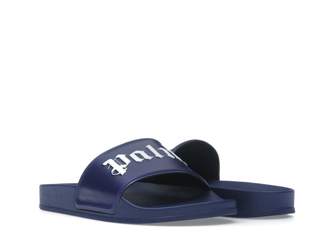 Palm Angels Pool Slides Dark Blue White SS23 - vue secondaire A