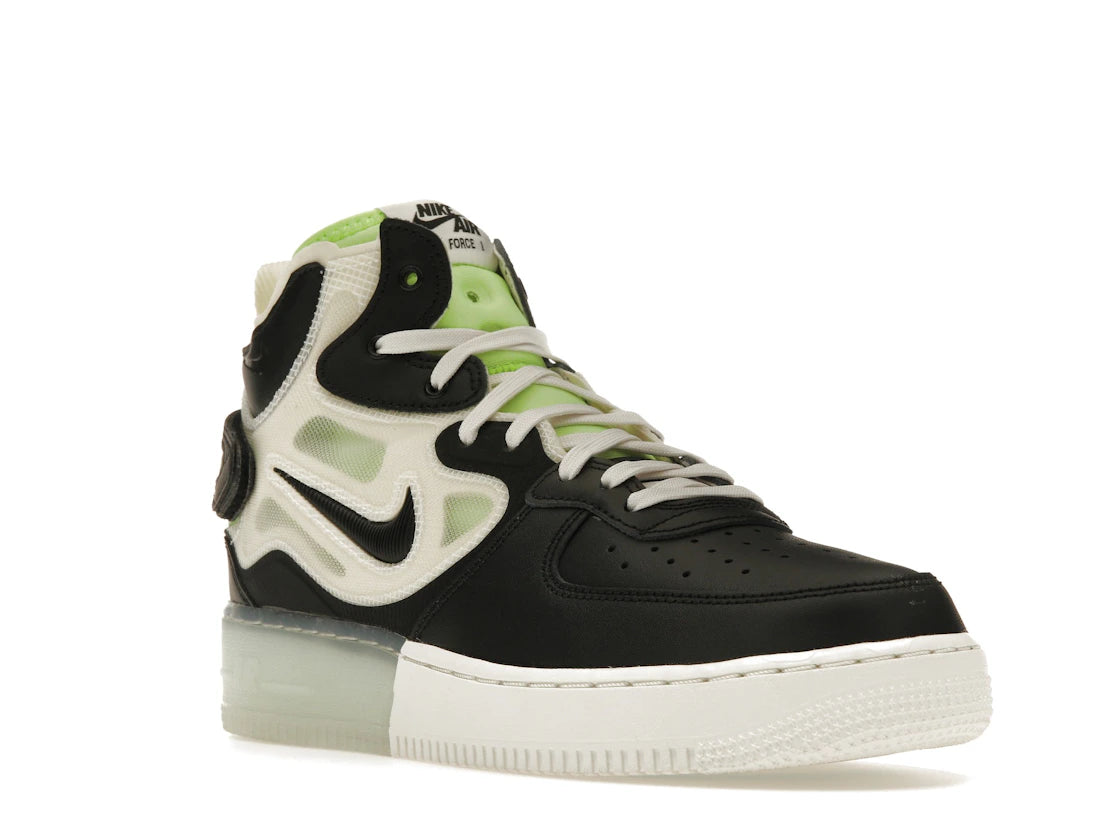 Nike Air Force 1 React Mid Black Sail Ghost Green - vue secondaire A