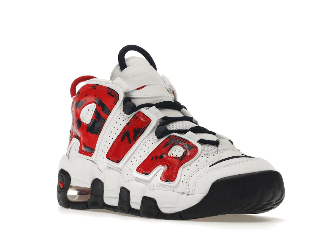 Nike Air More Uptempo White Blue Red Camo (GS) - vue secondaire A