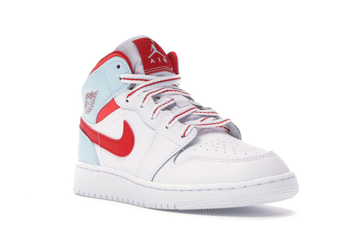Jordan 1 Mid White Topaz Mist (GS) - vue secondaire A