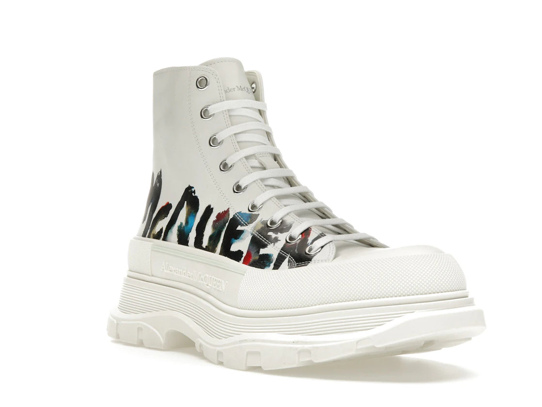 Alexander McQueen Tread Slick Boot Graffiti White Multicolor - vue secondaire A