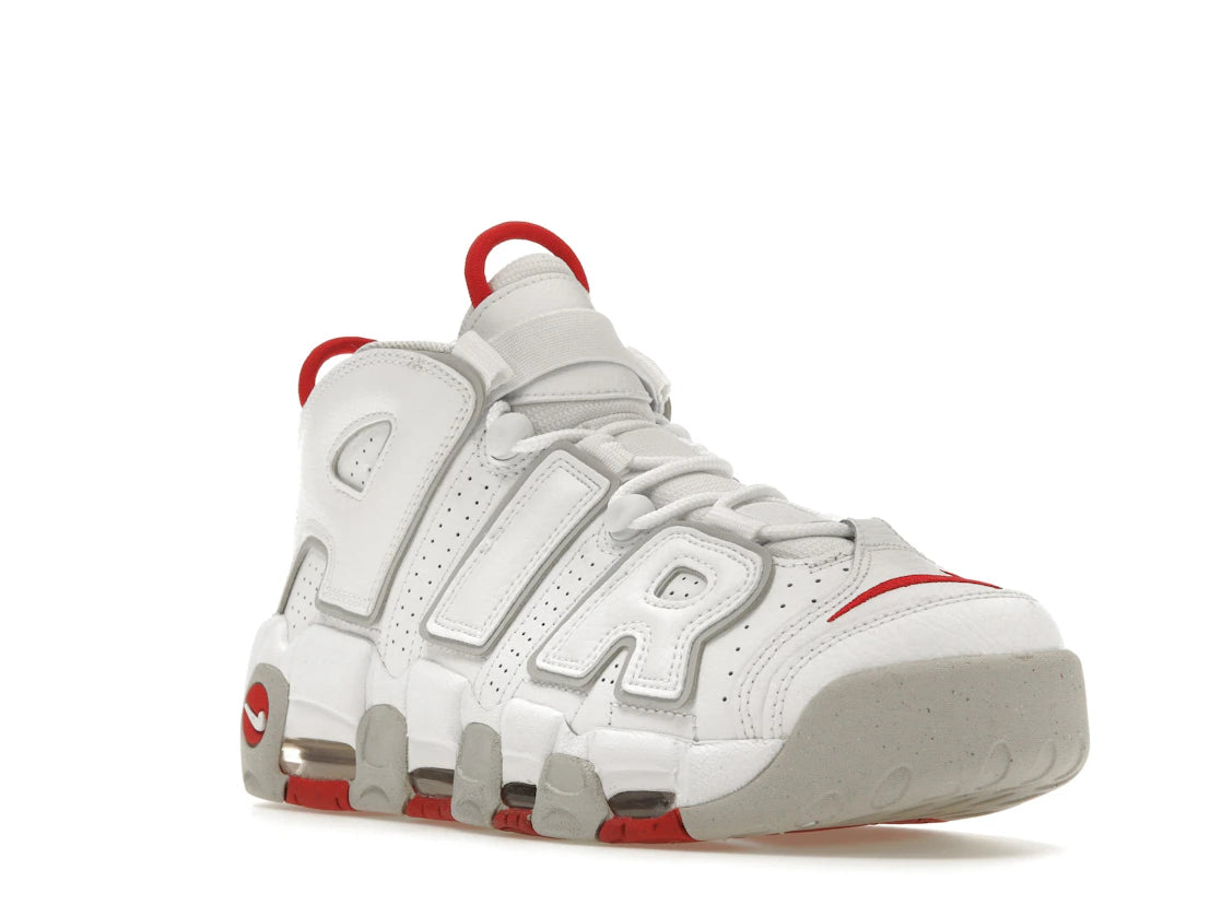Nike Air More Uptempo 96 White Grey Fog University Red - vue secondaire A