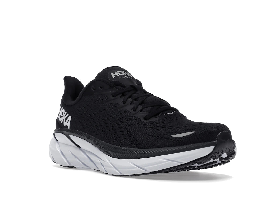 Hoka One One Clifton 8 Black White (Wide) - vue secondaire A