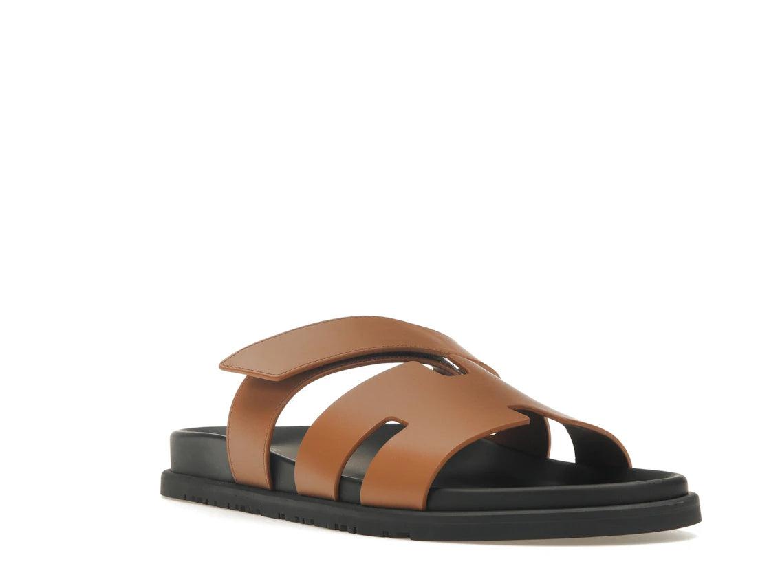 Hermes Chypre Sandal Naturel Black Smooth Calfskin Leather (M) - vue secondaire A