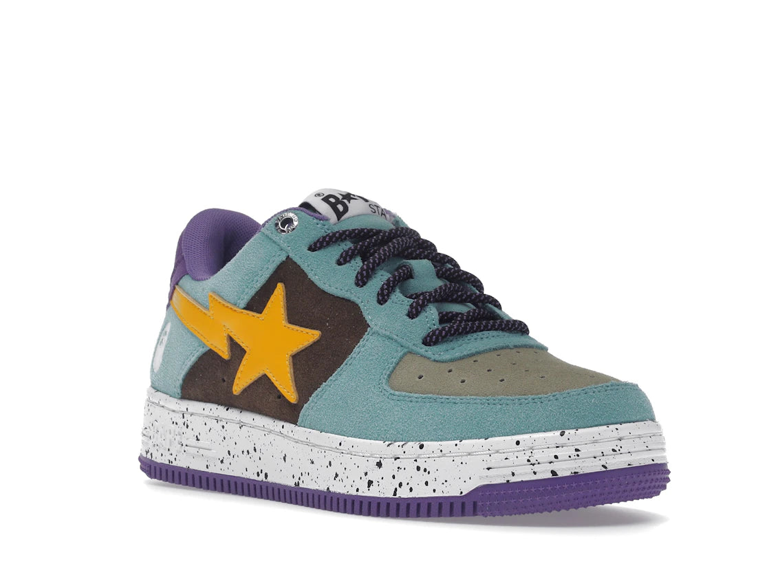 A Bathing Ape Bape Sta Teal Brown Yellow Suede - vue secondaire A