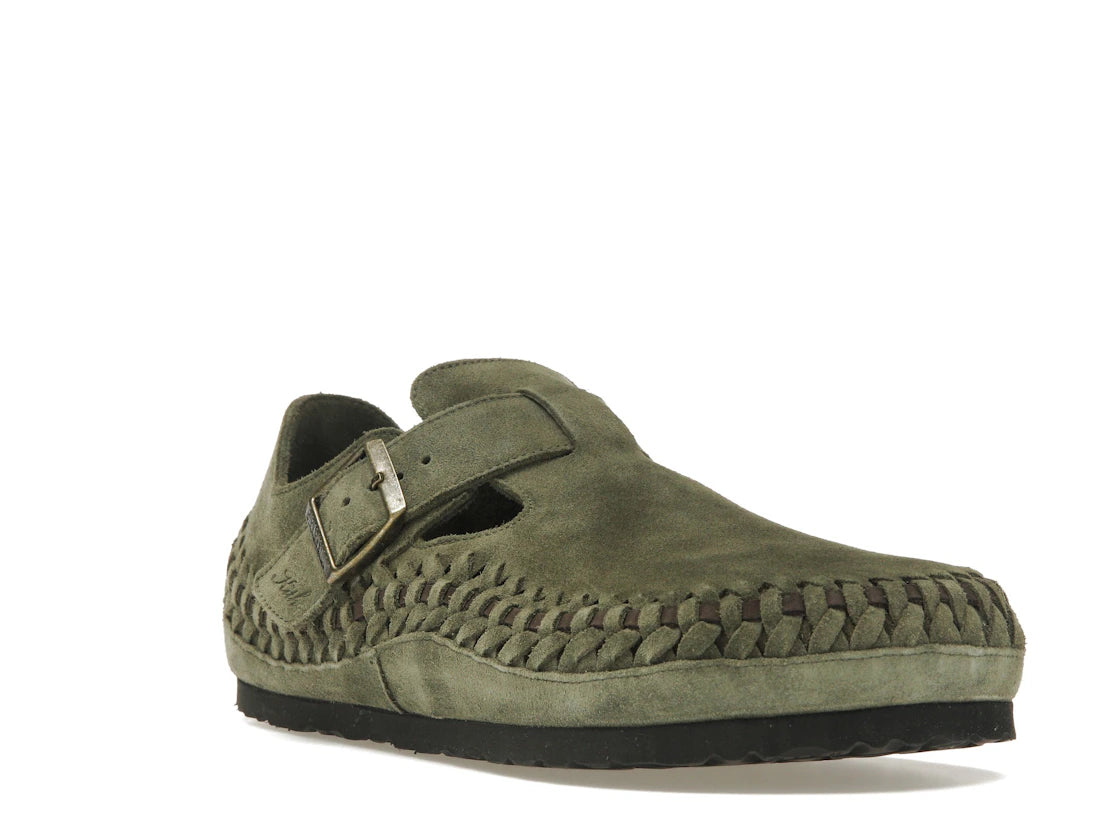 Birkenstock London Braided Shearling Kith Olive Night - vue secondaire A