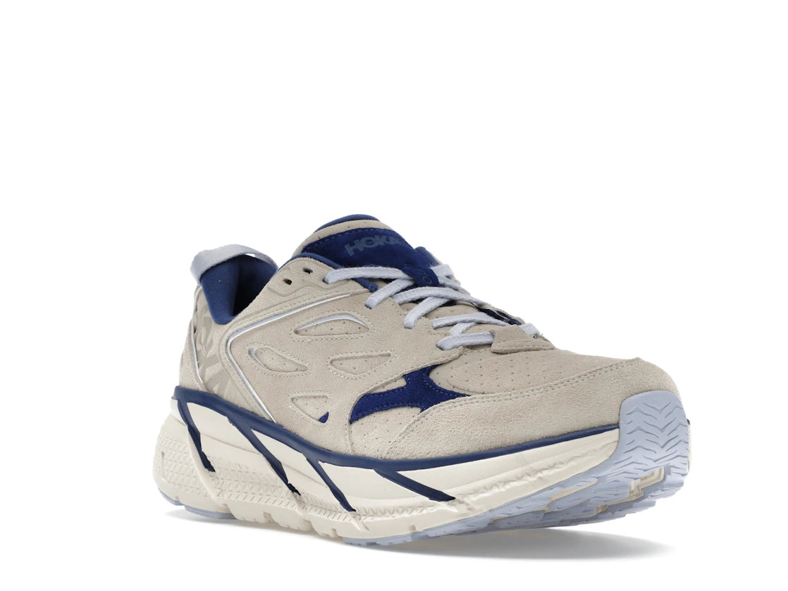 Hoka One One Clifton L Suede Oat Milk Bellwether Blue - vue secondaire A