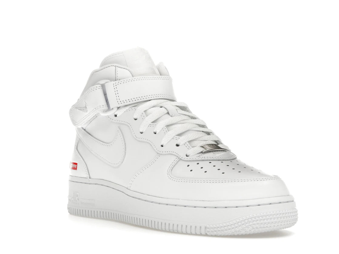 Nike Air Force 1 Mid Supreme Weiß - vue secondaire A