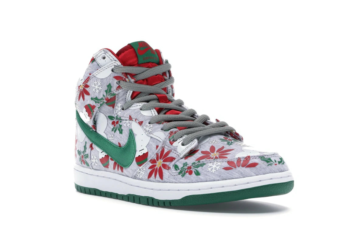 Nike SB Dunk High Concepts Ugly Christmas Sweater Grau - vue secondaire A