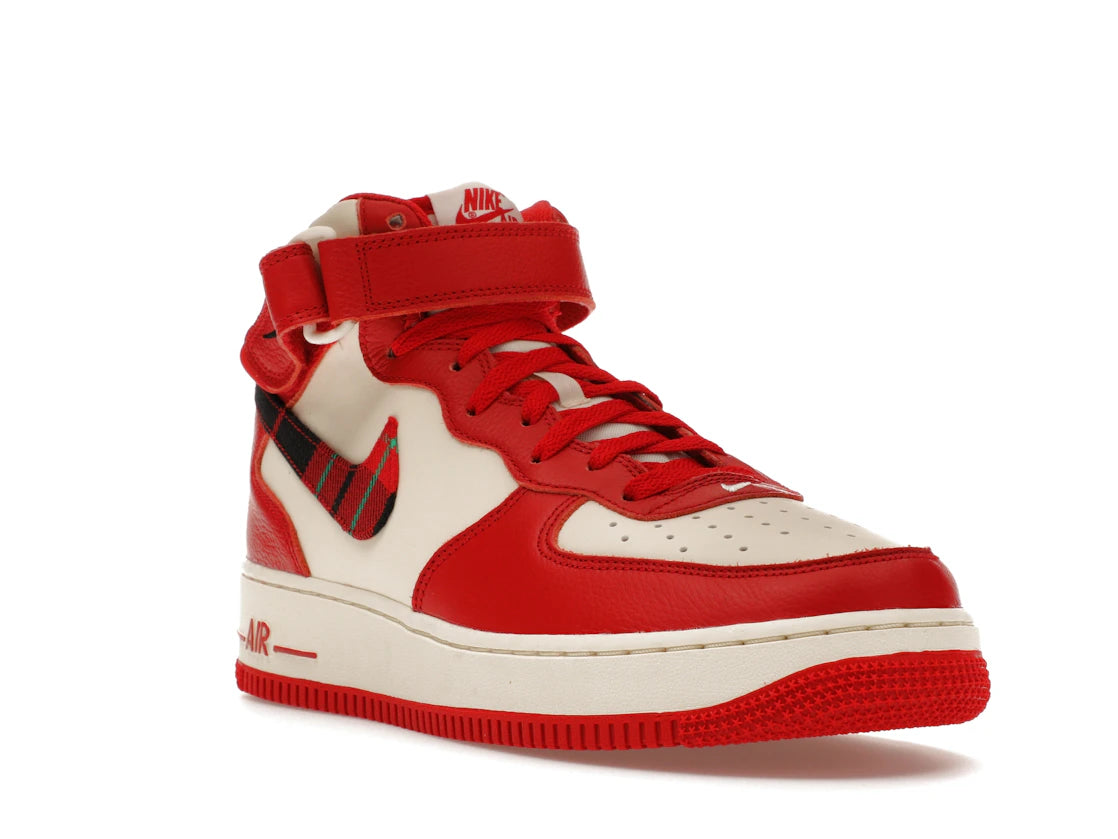 Nike Air Force 1 Mid '07 LX Plaid Cream Red - vue secondaire A
