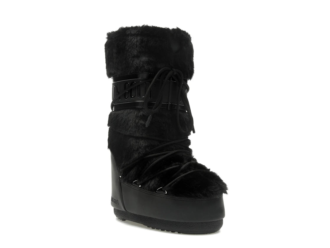 Moon Boot Icon Faux-Fur Boot Black - vue secondaire A