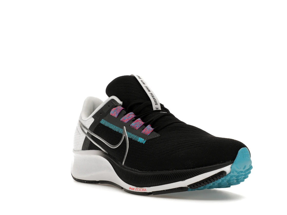 Nike Air Zoom Pegasus 38 Black White Chlorine Blue - vue secondaire A