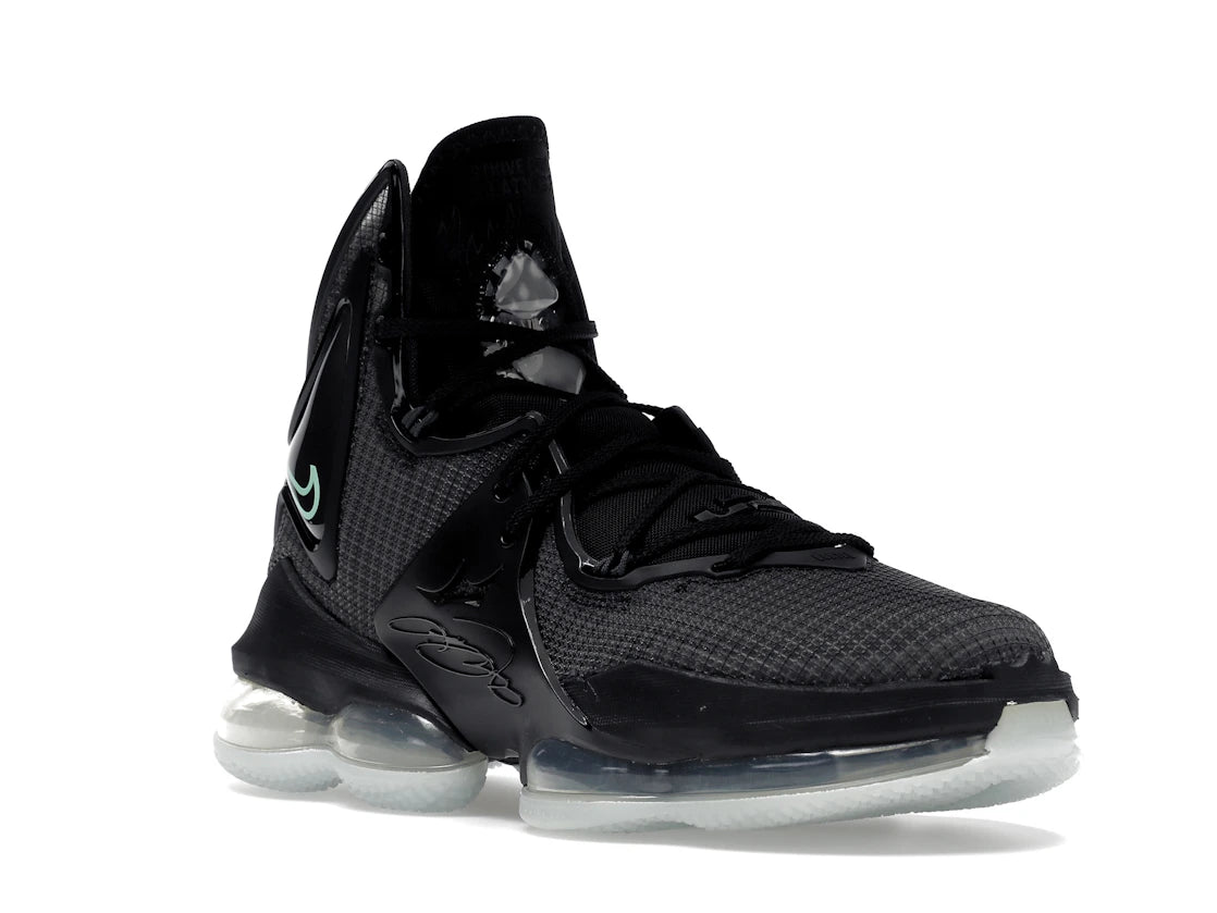 Nike LeBron 19 Black Anthracite Green Glow - vue secondaire A