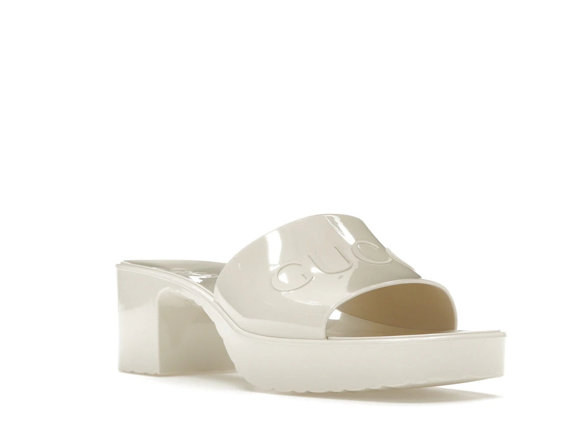 Gucci 60mm Slide Sandal White Rubber - vue secondaire A
