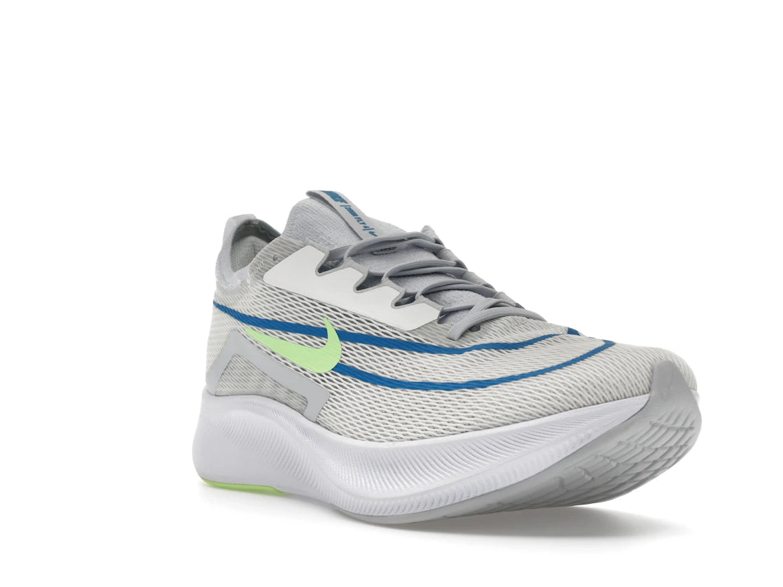 Nike Zoom Fly 4 Summit White Imperial Blue Lime Glow - vue secondaire A