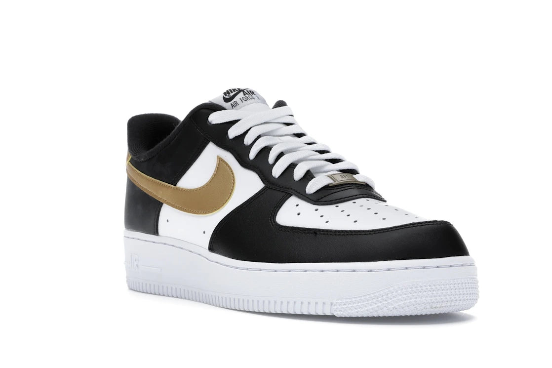 Nike Air Force 1 Low Black White Metallic Gold - vue secondaire A