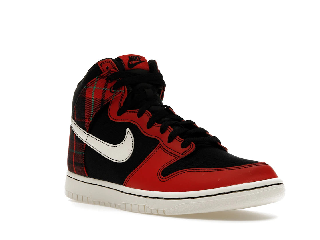 Nike Dunk High SE Tartan Plaid Black University Red - vue secondaire A
